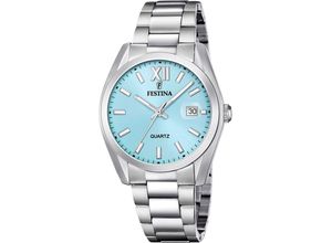 8430622829048 - Quarzuhr FESTINA Armbanduhren silberfarben hellblau Herren Armbanduhr Damenuhr Herrenuhr Edelstahlarmband analog Tag