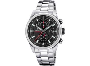 8430622829284 - Chronograph FESTINA Timeless Chronograph Armbanduhren silberfarben schwarz Herren Quarzuhr Armbanduhr Herrenuhr Edelstahlarmband analog Tag