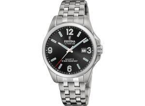 8430622829314 - Quarzuhr FESTINA Calendario Titanium Armbanduhren titansilberfarben schwarz Herren Armbanduhr Herrenuhr analog Tag