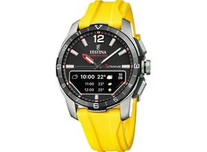 8430622835919 - Smartwatch FESTINA Connected D Smartwatches gelb schwarz Quarzuhr Armbanduhr Herrenuhr Schrittzähler Weltzeit Stoppfunkt