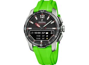 8430622835926 - Smartwatch FESTINA Connected D Smartwatches lime Quarzuhr Armbanduhr Herrenuhr Schrittzähler Weltzeit Stoppfunkt