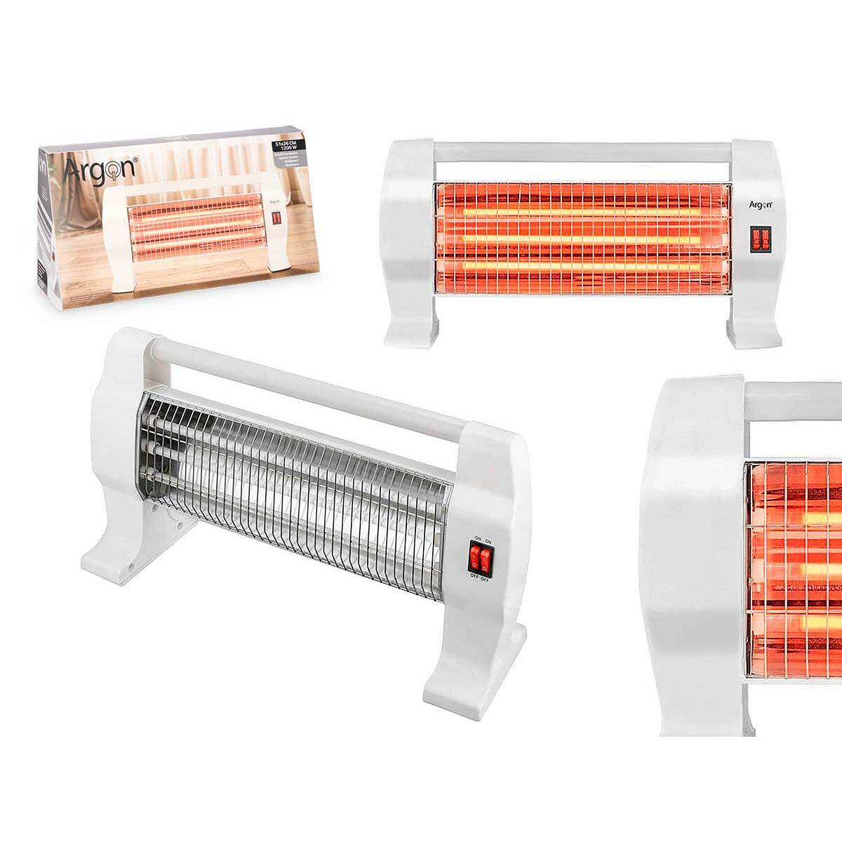 8430852105868 - Halogen-Heizung W-HH1231 Weiß 1200 W 8430852105868 - Halogen-Heizung W-HH1231 Weiß 1200 W