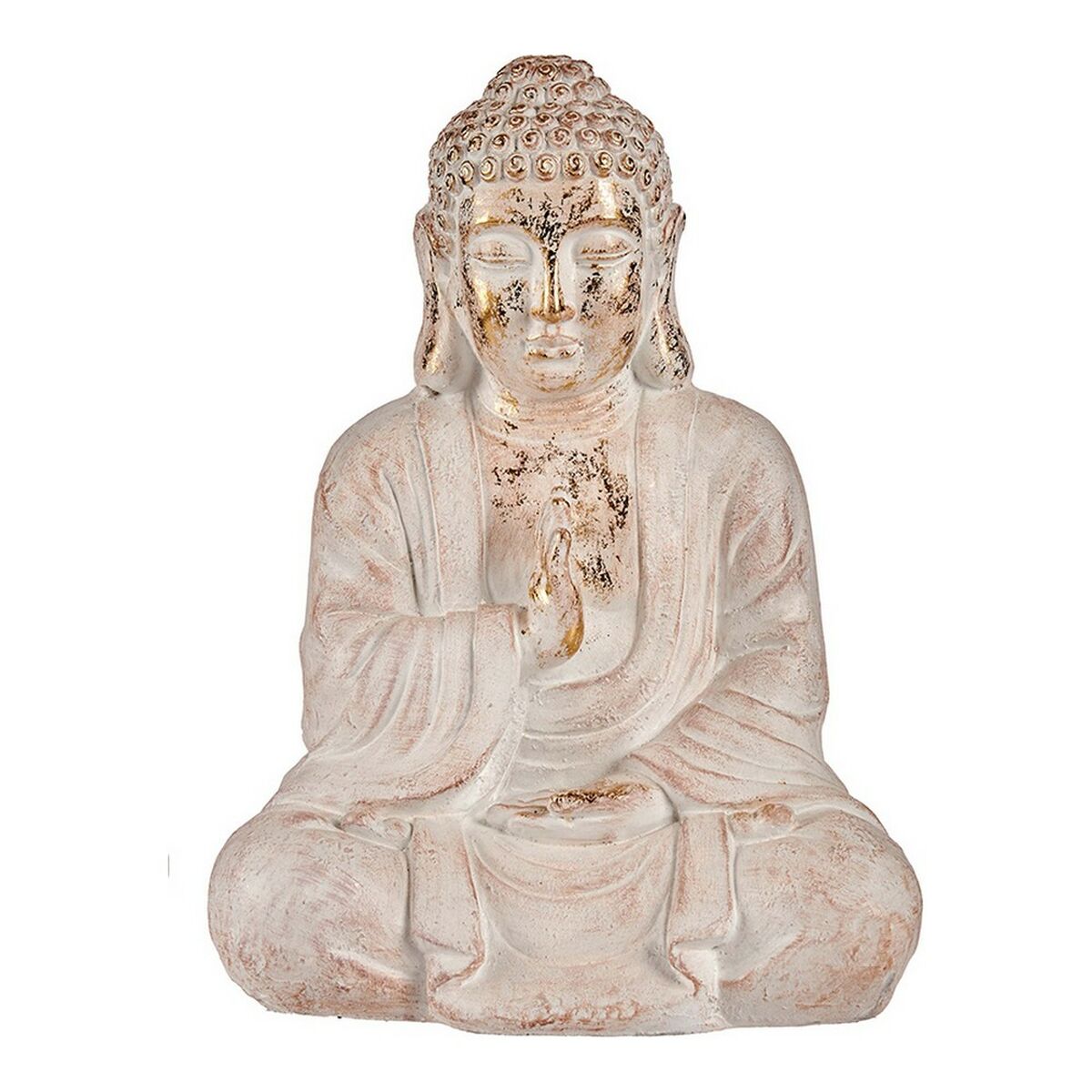 8430852121752 - Decorative Garden Figure CC20412 White Golden Polyresin 235 x 49 x 36 cm Buddha