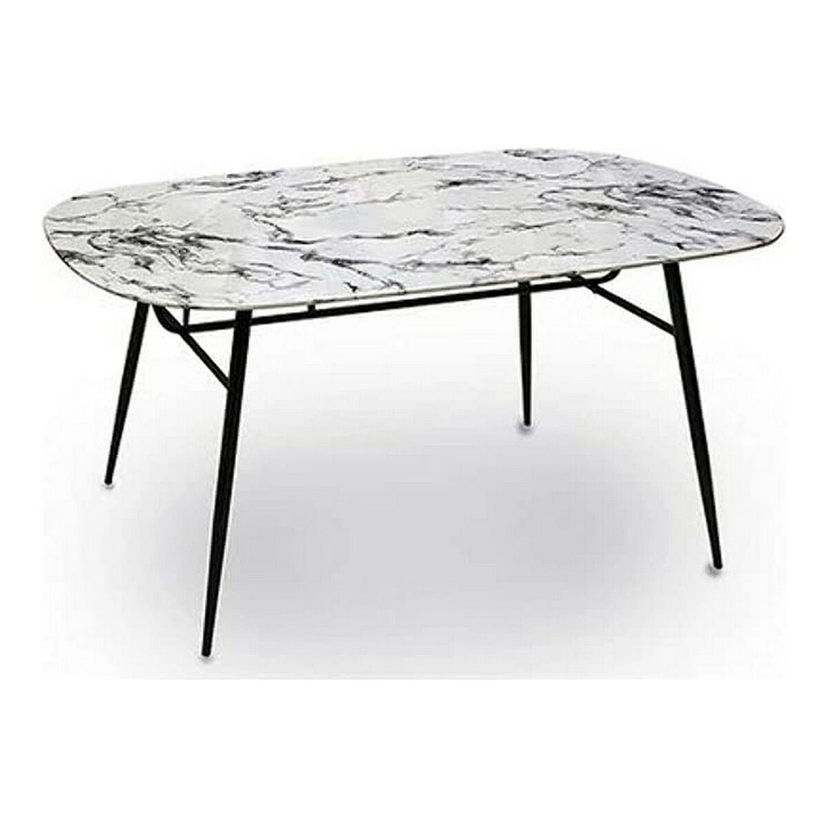 8430852513182 - Beistelltisch Weiß Schwarz Metall Verre trempé 90 x 765 x 160 cm