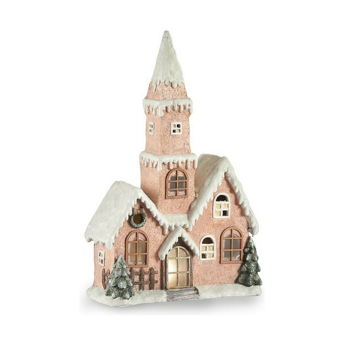 8430852781468 - Decorative Figure House Christmas LED Light Pink White Brown Green Magnesium 21 x 77 x 48 cm