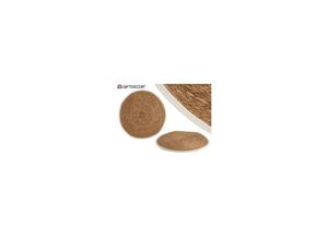 8430852897275 - Giftdecor - Alfombra natural borde blanco 100 cm