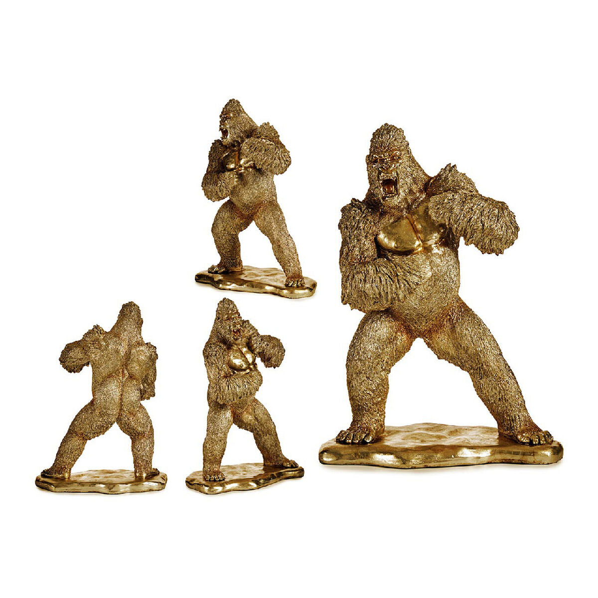 8430852897381 - Deko-Figur Gorilla Gold Harz (25 x 56 x 42 cm)