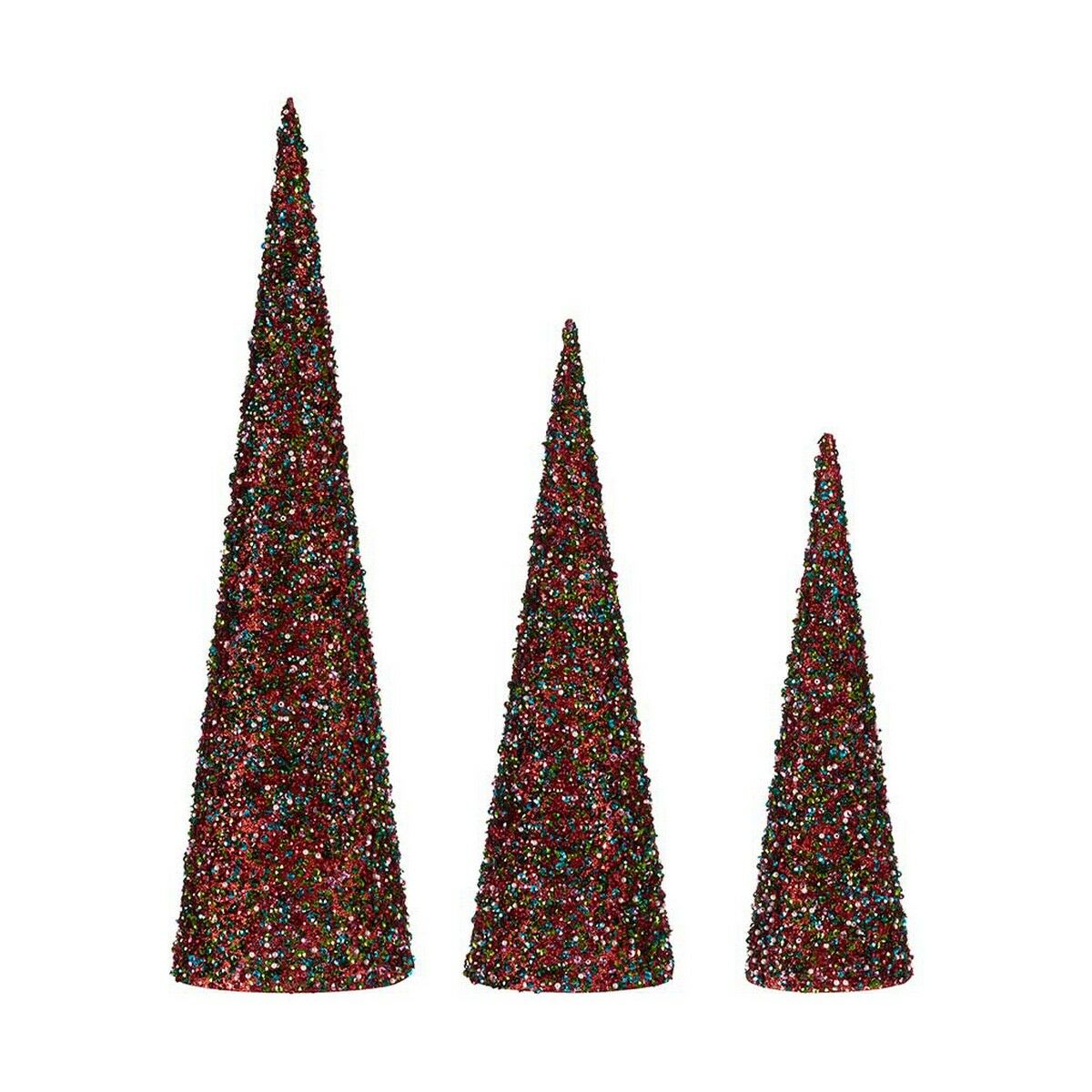 8430852901590 - Dekoration Kegel Weihnachten Pailletten 3 Stücke Blau Pink