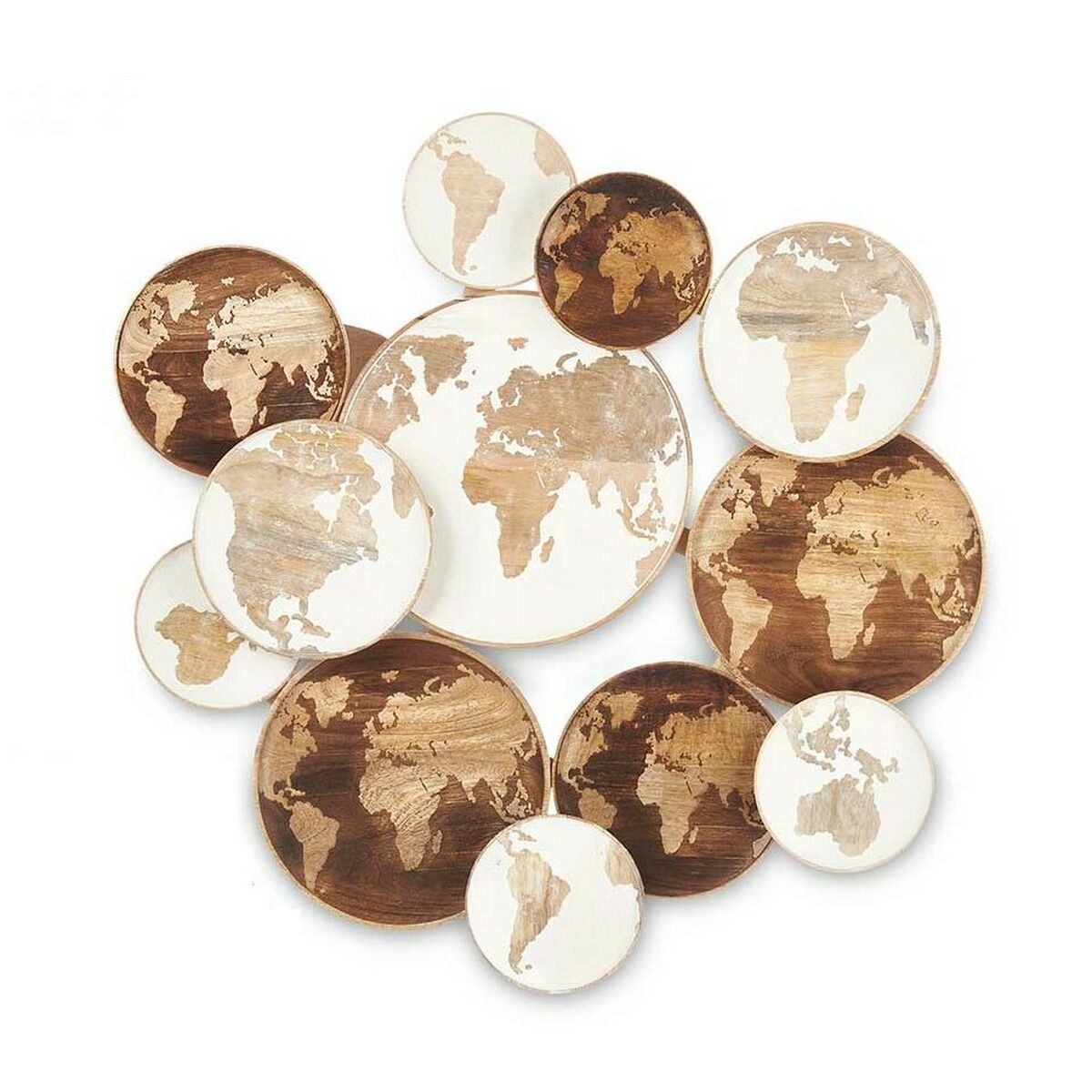 8430852918819 - Wanddekoration Weiß Braun Mango-Holz Weltkarte 76 x 70 x 5 cm 8430852918819 - Wanddekoration Weiß Braun Mango-Holz Weltkarte 76 x 70 x 5 cm