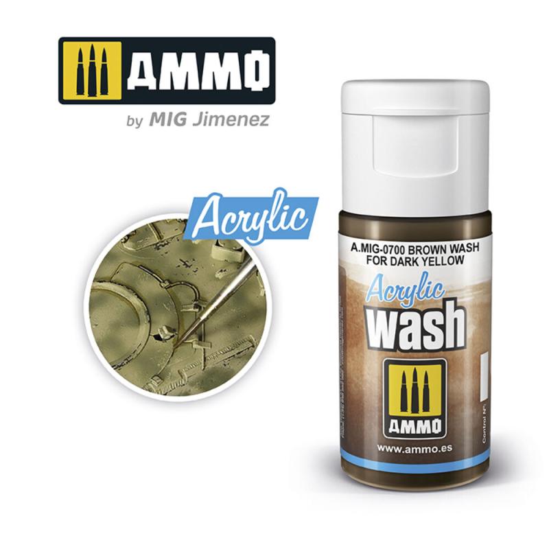 8432074007005 - ACRYLIC WASH Brown Wash for Dark Yellow