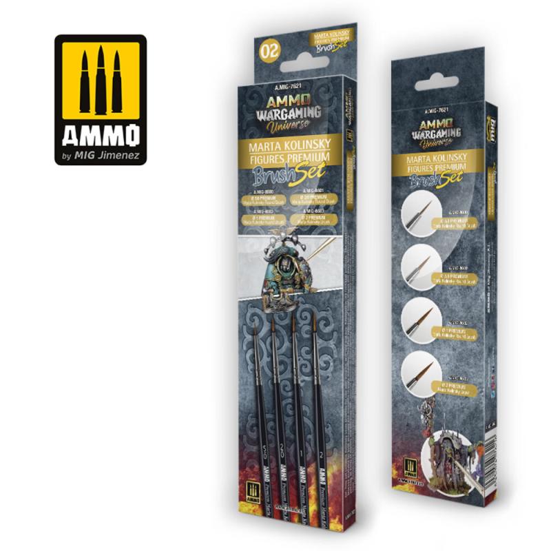 8432074076216 - AMMO WARGAMING UNIVERSE - Marta Kolinsky Figures Premium Brush Set