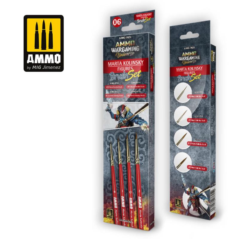 8432074076254 - AMMO WARGAMING UNIVERSE - Marta Kolinsky Figures Brush Set