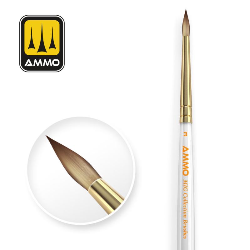 8432074087151 - AMMO MIG Collection Brushes Conical 3