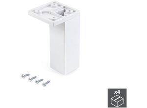 8432393008370 - Emuca - Lot von 4 MöbelNivellierer Smartfeet Ecke regulierbar 100-110mm Kunststoff Weiß - Weiß