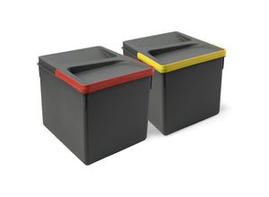 8432393130972 - Lot RecyclingRecyclingbehälterRecycle für Küchenschublade Höhe 216mm 2x12Liter Kunststoff anthrazitgrau - Anthrazitgrauer - Emuca