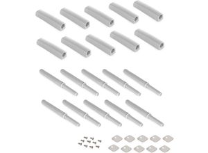 8432393283517 - Satz von 10 Türschlössern zum Anschrauben an Möbel mit Push Lite Verstellung Länge 80mm Magnetisch Kunststoff Grau - Grau - Emuca