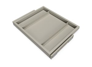 8432393293790 - Set aus Tray- und Gleitrahmen set mit sanfter Schließung für Schränke verstellbar Modul 600mm Steingrau - Steingrau lackiert - Emuca