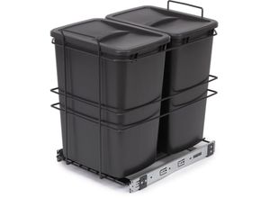8432393298580 - RecyclingRecyclingbehälterRecycle für Bodenmontage und manuellen Auszug in Küchenzeile 2x35 Liter Kunststoff anthrazitgrau - Anthrazitgrauer