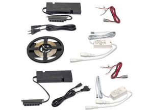 8432393299174 - Set aus LED-Leiste Set Lynx Premium 96W m IP20 Länge 5m mit 12V dc Konverter Kabel und door (Näherungssensoren) Kunststoff - Nicht bestimmt