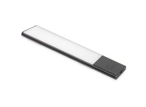 8432393303444 - Emuca - usb wiederaufladbare LED-Wandleuchte Kaus Black mit Näherungssensor L240mmKunststoff und Aluminium Schwarzer Metallic-Lack - Schwarz