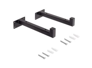 8432393316277 - Emuca - Satz träger-Set für Regale in Holz Shelf mit Vierkantrohr Stahl Schwarz - Schwarz