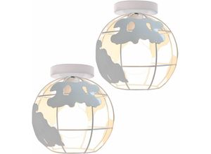 8432544311854 - Wottes - Modern Deckenlampe 20CM Metall Deckenleuchte Globus Pendelleuchte für Küche Bar Café - 2 Stückee Weiß