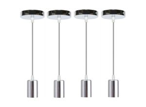 8432544383622 - Wottes - 4 Pack Metall Lampenfassung E27 Pendelleuchte Kabel 100CM Schnurpendel für Bar Café Korridor Wohnzimmer - Silber