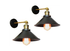 8432544426602 - Wottes - Retro Wandlampe Klassisch Deckenleuchte Edison-Stil 26CM Schwarz Wandleuchte für Küche Esszimmer Flur 2 Stücke