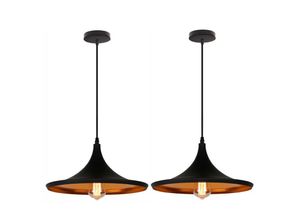 8432544483865 - 2 Stückee Deckenlampe E27 Deckenleuchte Schwarz Lampenschirm für Wohnzimmer Schlafzimmer