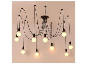 8432544618953 - Wottes - Industrie Retro Hängelampe led Pendellampe Verstellbar Kronleuchter für Wohnzimmer Schlafzimmer 10 Köpfe