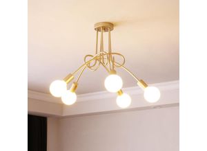 8432544628792 - Wottes - Modern Deckenleuchte Metall Deckenlamp 6 Flammig Sputnik Kronleuchter für Wohnzimmer Esszimmer Küche Flur