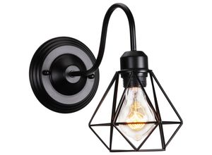 8432544643511 - Wottes - Retro Industrielle Wandleuchten Metall Diamant Deckenleuchte Schwarz Wandlampe für Wohnzimmer Küche