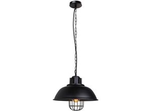 8432544653411 - Wottes - E27 Hängeleuchte Industrie Retro Kronleuchter Ø30CM Metall Pendelleuchte für Schlafzimmer Wohnzimmer Restaurant - 1 Stückee Schwarz