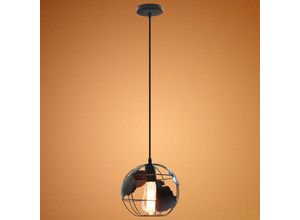 8432544653770 - Wottes - Kugel Hängeleuchte Höhenverstellbare Pendelleuchte Ø20CM Metall Deckenlampe für Schlafzimmer Bar Café - Schwarz