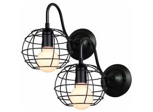 8432544660945 - 2Pcs Wandleuchte Persönlichkeit Industrie Retro Metall E27 Eisenkunst Wandlampe Bar Küche Dekorative Beleuchtung Lampe