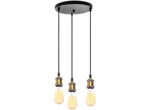 8432544668903 - Wottes - 3-Flammige Pendelleuchte Industrie Retro Kronleuchter E27 Fassung Edison-Stil Hängeleuchte für Wohnzimmer Schlafzimmer