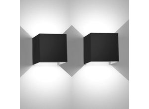 8432544670135 - Wottes - 2 Stückee led Wandleuchte 12W Up Down Innenbereich Wandlamp Modern Metall Lamp für Badezimmer Küche - Tageslicht