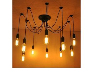 8432544726917 - Retro Pendelleuchte Spinne Kronleuchter DIY Deckenleuchte Schlafzimmer Wohnzimmer Esszimmer