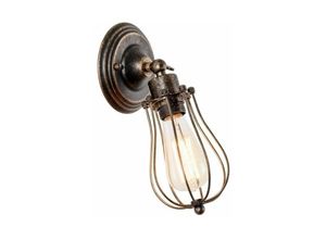 8432544762397 - Industrieller Wandleuchter Metall Käfig Wandlampe Beleuchtung Verstellbare Verandaleuchte für Wohnzimmer - Rost