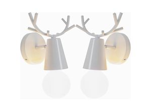 8432544765756 - Wottes - Kreativ Wandleuchte Modern Wandlampe Einfach Wandleuchte für Schlafzimmer Wohnzimmer - 2 Stückee Weiß