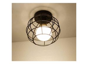 8432544765916 - Wottes - E27 Deckenlampe Metall Deckenlampe Retro Schwarz Küchenlampe für Schlafzimmer Küche