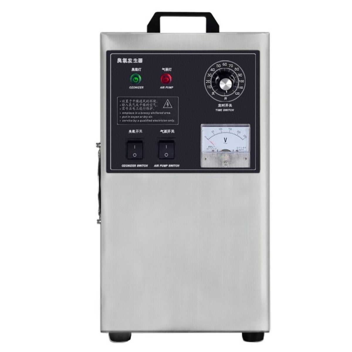 8432662413416 - Ozon-Generator QJ-8001 3G 30-60 m² Silberfarben 8432662413416 - Ozon-Generator QJ-8001 3G 30-60 m² Silberfarben