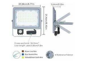 8433325213848 - Led Leuchtturm Mit Natürlichem Kältesensor Slim Outdoor 10w 20w 30w-50w Kalt