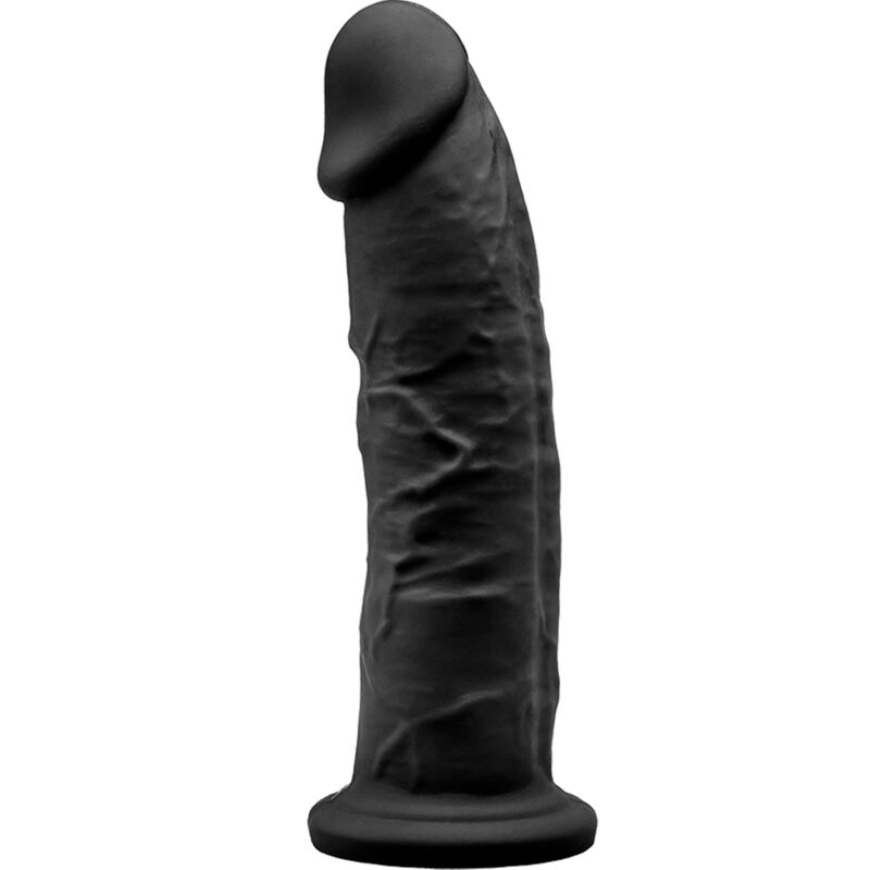 8433345220697 - - MODELL 2 REALISTISCHER PENIS PREMIUM SILEXPAN SILIKON SCHWARZ 19 CM