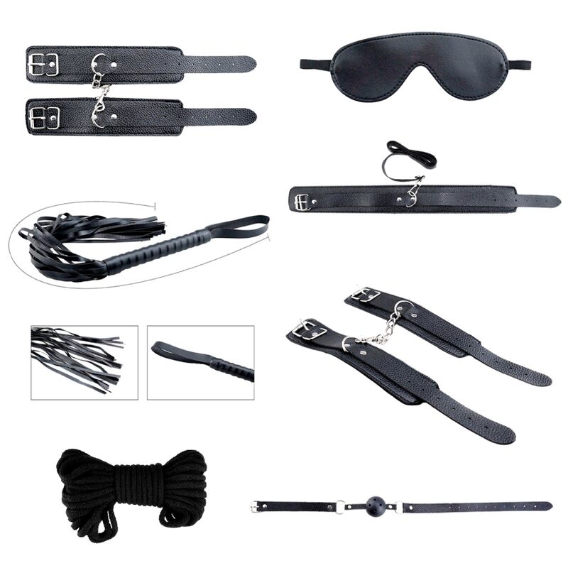 8433345335599 - - SECRET DESIRES KIT 7-TEILIG BDSM SCHWARZ