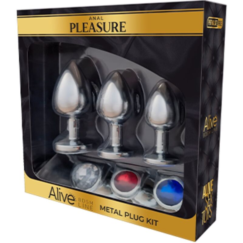 8433345708928 - - ANAL PLEASURE KIT 3 PLUG METALL