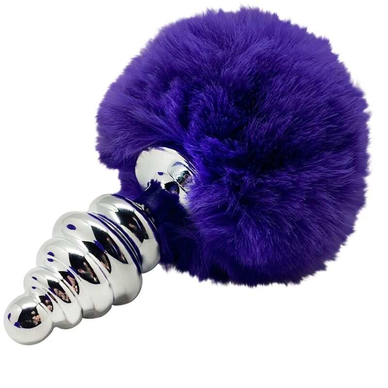 8433345710112 - - ANAL-VERGNÜGENS-SPIRAL-METALL-FLUFFY-DUNKELVIOLET GRÖSSE L