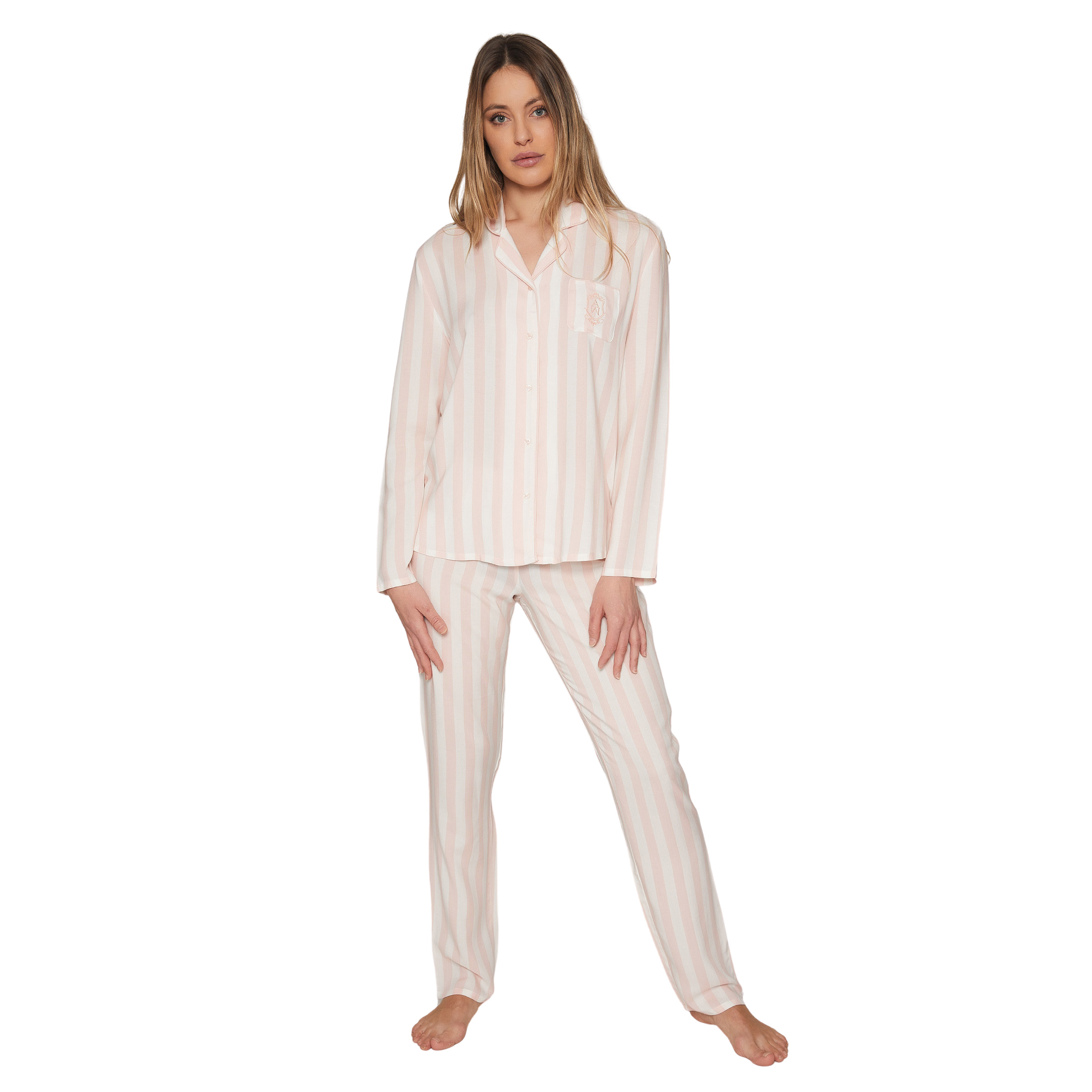 8433623377570 - Gestreifter Langarm-Pyjama für Damen Admas 8433623377570 - Gestreifter Langarm-Pyjama für Damen Admas