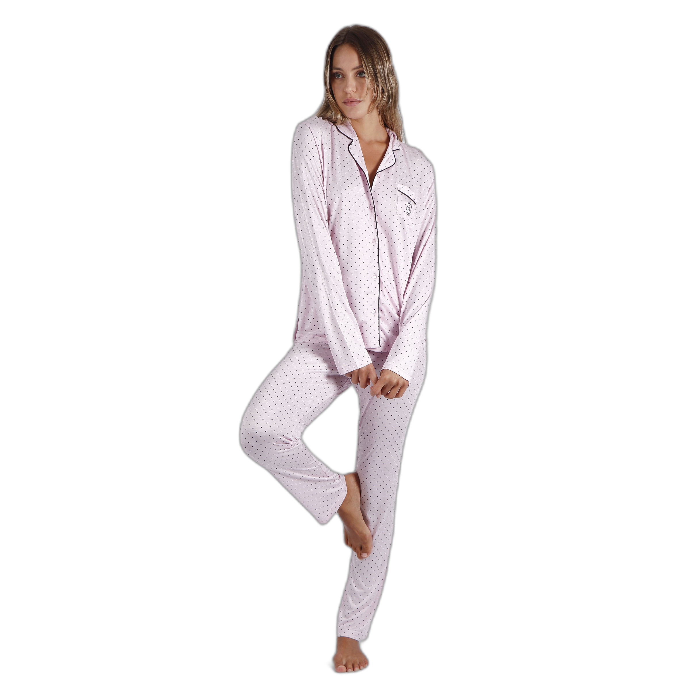8433623520587 - Langärmliger offener Pyjama für Frauen Classic Soft Secret