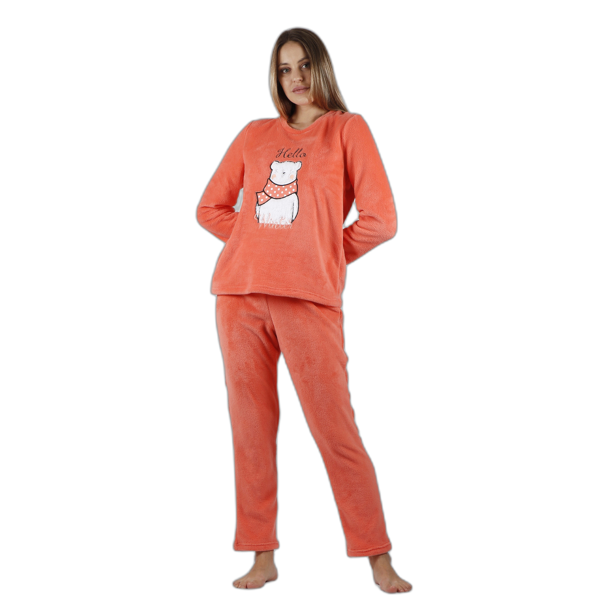 8433623614033 - Warmer Pyjama mit langen Ärmeln für Frauen Hello Winter